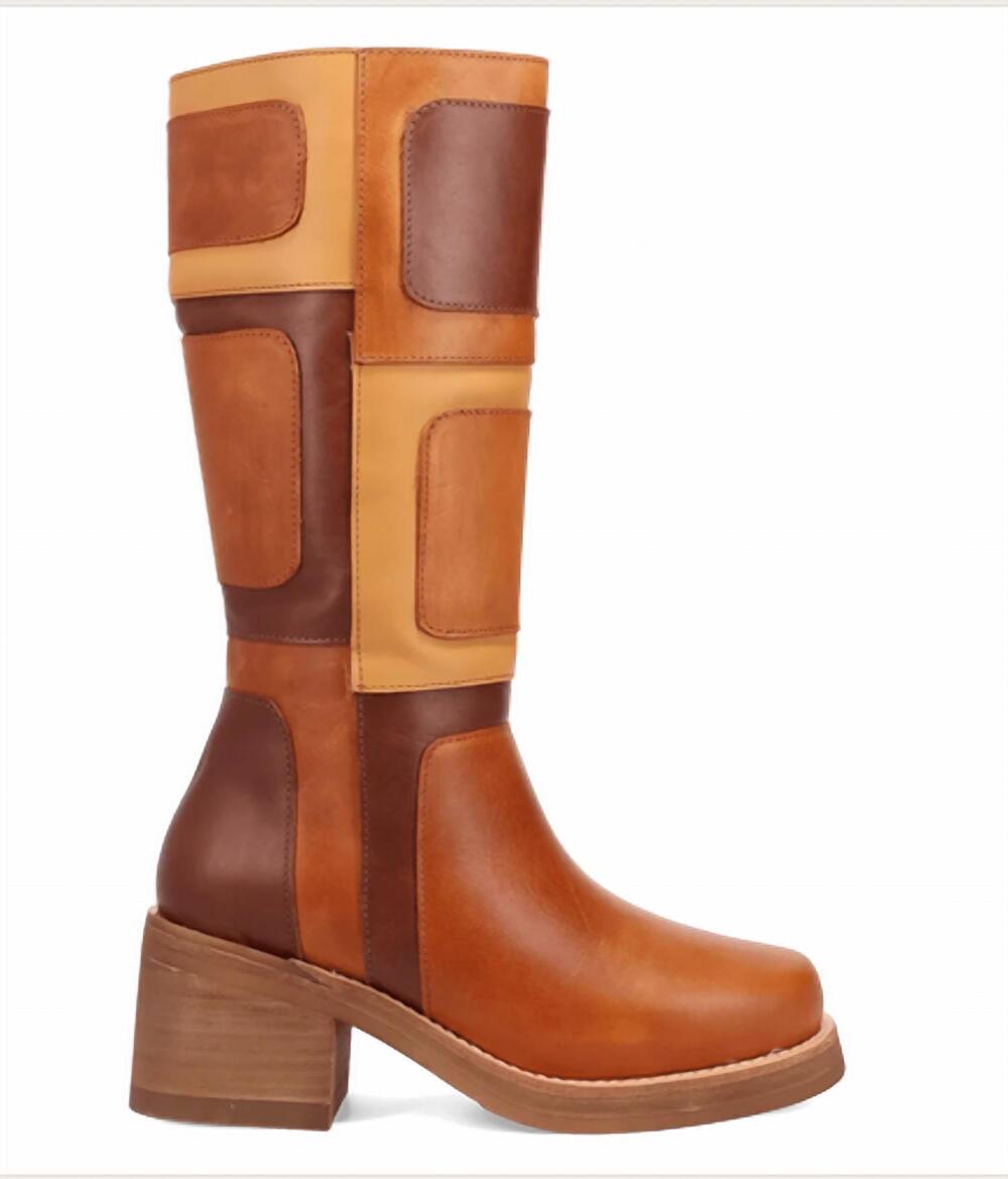 NEW DINGO women's patches fashion boots in tan